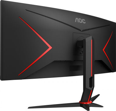 Монитор AOC 34" Gaming CU34G2X черный/красный VA LED 1ms 21:9 HDMI матовая HAS 300cd 178гр/178гр 3440x1440 144Hz FreeSync Premium DP Quad 2K (1440p) USB 8.1кг