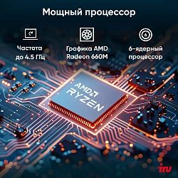 Неттоп IRU Tactio 525 Ryzen 5 6600H (3.3) 16Gb SSD1Tb 660M Windows 11 Pro GbitEth WiFi BT 120W черный (RUS) (2164337)