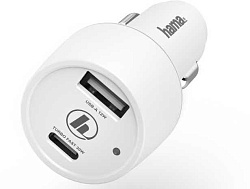 Автомобильное зар./устр. Hama H-183322 3A (PD+QC) USB/USB Type-C универсальное белый (00183322)