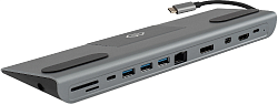 Стыковочная станция Digma DS-991 USB Type-C серый 1xHDMI 1xDP 1xminiDP 1xRJ-45 1xUSB Type-C 3xUSB 3.0