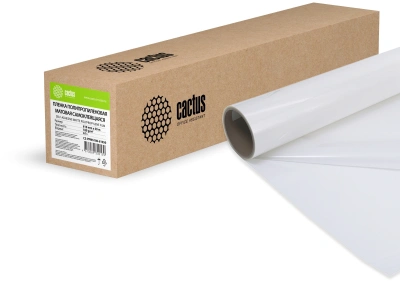 Пленка Cactus CS-PPMS180-61050 24"(A1) 610мм-50м/180г/м2/белый матовое самоклей. для струйной печати втулка:50.8мм (2")