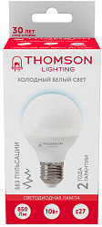 Лампа светодиодная Thomson TH-B2320 10Вт цок.:E27 шар 220B св.свеч.бел.хол. Globe (упак.:1шт)