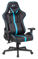 Кресло игровое A4Tech X7 GG-1200 черный/голубой экокожа крестов. пластик