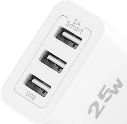 Сетевое зар./устр. Digma DGWC-3U-5A-WG 30W 3A (PD+QC) 3xUSB универсальное белый