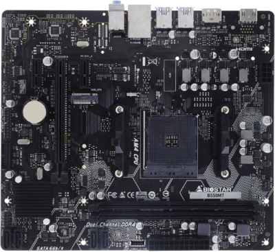 Материнская плата Biostar B550MT Soc-AM4 AMD B550 2xDDR4 mATX AC`97 8ch(7.1) GbLAN RAID+HDMI+DP