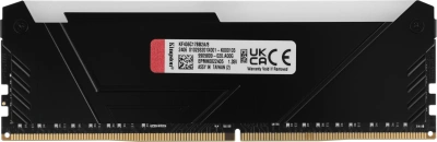 Память DDR4 8GB 3600MHz Kingston KF436C17BB2A/8 Fury Beast RGB RTL Gaming PC4-28800 CL17 DIMM 288-pin 1.35В single rank с радиатором Ret