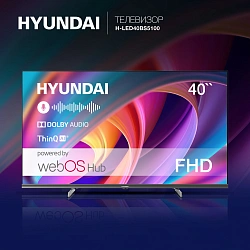 Телевизор LED Hyundai 40" H-LED40BS5100 WebOS Frameless Metal черный/серый FULL HD 60Hz DVB-T DVB-T2 DVB-C DVB-S DVB-S2 USB WiFi Smart TV