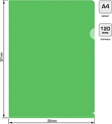 Папка-уголок Silwerhof Eco SE-E120/GRN тисненый A4 пластик 0.12мм зеленый