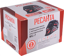 Маска сварщика Ресанта МС-7 филь.:хамел. кл.:1/1/1/1 см.экр.92x42мм черный/красный (65/101)