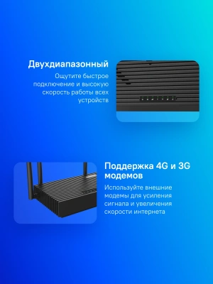 Роутер беспроводной Netis N6 AX1800 10/100/1000BASE-TX/4G ready черный