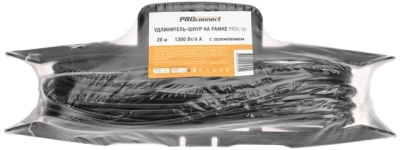 Удлинитель силовой PROconnect PROc-Uc (13-4914) 3x0.75кв.мм 1розет. 20м ПВС 6A пласт.рамка черный
