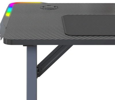 Стол игровой Cactus CS-GTZ-BK-RGB с подсветкой столешница ДСП черный каркас черный (CS-GTZ-BK-RGB)