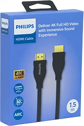 Кабель аудио-видео Philips SWV2110/56 HDMI (m)/HDMI (m) 1.5м. позолоч.конт. черный