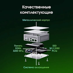 Неттоп Digma Pro Minimax X5 i5 13420H (2.1) 16Gb SSD512Gb UHDG Windows 11 Pro GbitEth WiFi BT 100W серебристый (DPP5-ADXW07)