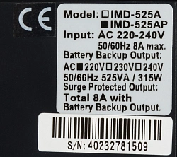 Источник бесперебойного питания Powercom Imperial IMD-525AP 315Вт 525ВА черный