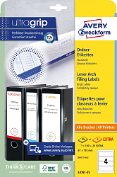 Этикетки Avery Zweckform L4761-25 A4 61x192мм 4шт на листе/80г/м2/25л./белый самоклей. универсальная