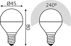 Лампа светодиодная Gauss Basic 10531152T 5.5Вт цок.:E14 шар 220B св.свеч.бел.теп. (упак.:3шт)