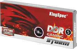 Память DDR5 16GB 4800MHz Kingspec KS4800D5M11016G RTL PC5-38400 CL40 DIMM 288-pin 1.1В single rank с радиатором Ret