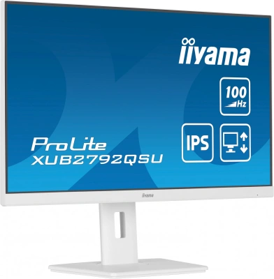 Монитор Iiyama 27" ProLite XUB2792QSU-W6 белый IPS LED 0.4ms 16:9 HDMI M/M матовая HAS Piv 250cd 178гр/178гр 2560x1440 100Hz DP WQ USB 6.1кг