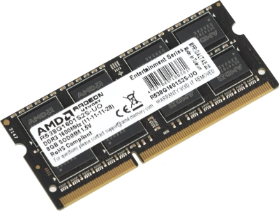 Память DDR3 8GB 1600MHz AMD R538G1601S2S-UO OEM PC3-12800 CL11 SO-DIMM 204-pin 1.5В dual rank OEM