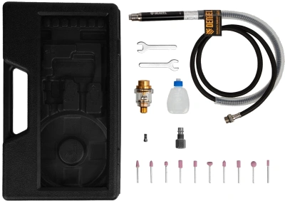 Шлифмашина полировальная Denzel PE54000 57л/мин шпинд.:3мм черный/серебристый