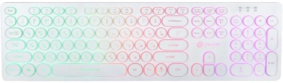 Клавиатура Оклик 420MRL белый USB slim Multimedia LED