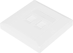 Панель Suprlan 10-0334-1 лицевая со шторкой 80x80 2xKeystone ABS пластик белый