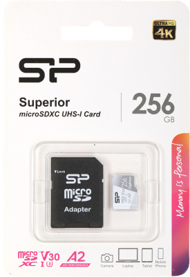Флеш карта microSDXC 256GB Silicon Power SP256GBSTXDA2V20SP Superior + adapter