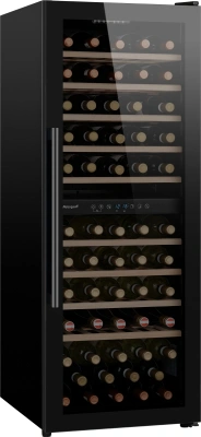 Винный шкаф Weissgauff WWC-77 DB DualZone 1-нокамерн. черный