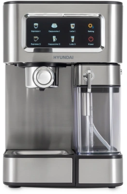 Кофеварка рожковая Hyundai HEM-5306 1350Вт серебристый/черный