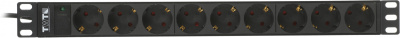 Блок распределения питания Lanmaster TWT-PDU19-10A9P4-3.0 гор.размещ. 9xSchuko базовые 10A C14 3м