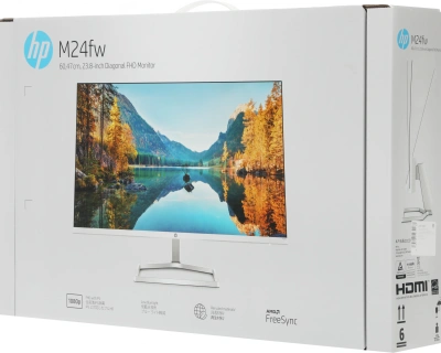 Монитор HP 23.8" M24fw белый IPS 16:9 HDMI 300cd 178гр/178гр 1920x1080 75Hz FreeSync VGA FHD 2.5кг