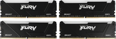 Память DDR4 4x8GB 3600MHz Kingston KF436C17BB2AK4/32 Fury Beast RGB RTL Gaming PC4-28800 CL17 DIMM 288-pin 1.35В kit single rank с радиатором Ret