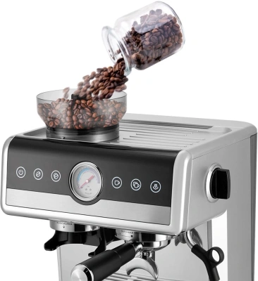 Кофеварка рожковая Kitfort КТ-7413 2250Вт нержавеющая сталь/черный