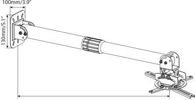 Кронштейн для проектора Cactus CS-VM-PR16L-AL серебристый макс.13.6кг потолочный поворот и наклон