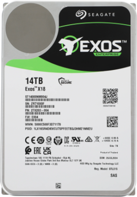 Жесткий диск Seagate SAS 3.0 14TB ST14000NM004J Server Exos X18 4KN (7200rpm) 256Mb 3.5"