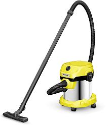 Строительный пылесос Karcher WD 2 Plus S V-15/4/18/C (YSY) 1000Вт (уборка: сухая/влажная) желтый
