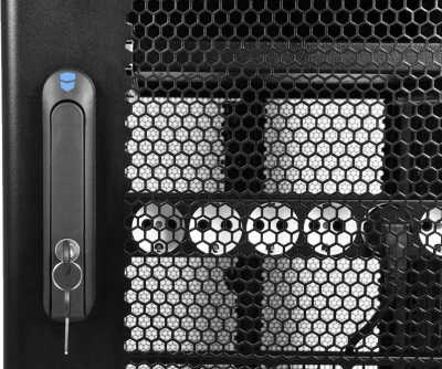 Шкаф серверный ЦМО (ШТК-СП-42.8.12-88АА-9005) напольный 42U 800x1200мм пер.дв.перфор. 2 бок.пан. задн.дв.перфор. направл.под винты 1350кг черный 883мм 174кг 1950мм