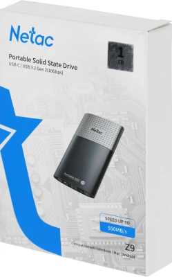 Накопитель SSD Netac USB-C 1Tb NT01Z9-001T-32BK Z9 1.8" черный