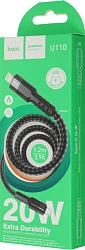 Кабель Hoco U110 iP PD USB Type-C (m)-Lightning (m) 1.2м черный коробка