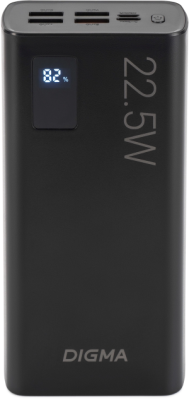 Мобильный аккумулятор Digma DGPF30A 30000mAh QC3.0/PD3.0 22.5W 3A 4xUSB-A/USB-C черный (DGPF30A22ABK)