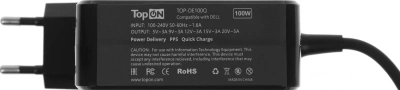 Адаптер TopON TOP-DE100Q автоматический 100W 5V-20V 5A от бытовой электросети