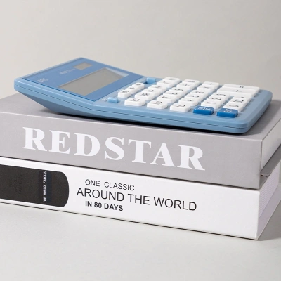 Калькулятор настольный Deli EM888A-BL голубой/белый 12-разр.