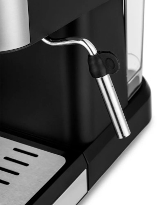 Кофеварка рожковая Kitfort КТ-7140 1050Вт черный/нержавеющая сталь