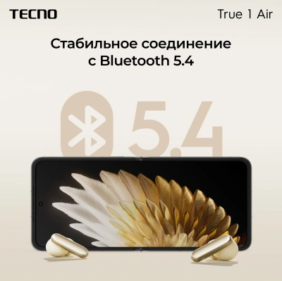 Гарнитура внутриканальные Tecno TU01 черный беспроводные bluetooth в ушной раковине (TU01 AIR ELEGANT BLACK)