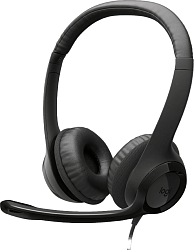 Наушники с микрофоном Logitech H390 черный 1.9м накладные USB оголовье (981-000485)