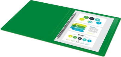 Папка метал.пруж.скоросш. Бюрократ -PZ05PGREEN A4 пластик 0.5мм торц.наклейка зеленый