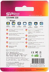 Флеш Диск Silicon Power 32Gb LuxMini 320 SP032GBUF2320V1W USB2.0 белый