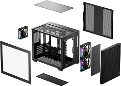 Корпус Deepcool CG330 MESH 3F черный без БП mATX 6x120mm 4x140mm 2xUSB2.0 1xUSB3.0 audio bott PSU