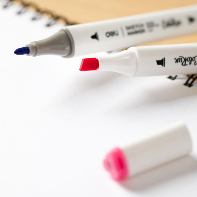 Набор маркеров для скетчинга Deli EC187-48 ColoRun 11мм 150мм трехгр. двойной пиш. наконечник 1-5мм 48цв. ассорти пластиковая коробка (48шт.)